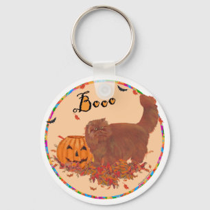 Rode Perzische Kat Halloween Sleutelhanger