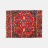 Rode Perzische Rug uit Mashhad Fleece Deken (Voorkant (Horizontaal))