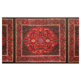 Rode Perzische Rug uit Mashhad Stof