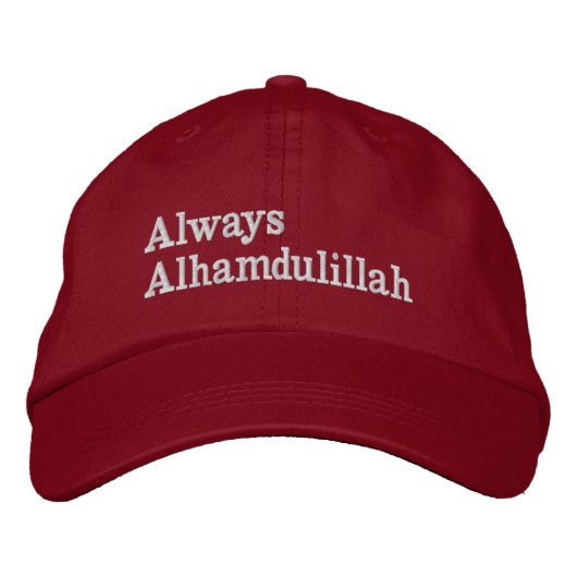 Rode pet "Always Alhamdulillah" (Voorkant)