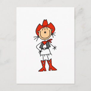 Rode Pet Cowgirl Tshirts en Gifts Briefkaart