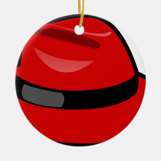 Rode Pet Fedora Keramisch Ornament (Voorkant)