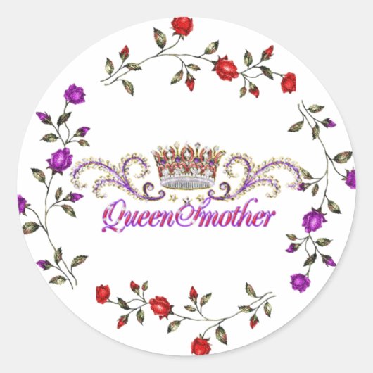 rode pet koninginnensticker ronde sticker (Voorkant)