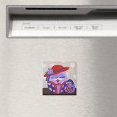 Rode Pet Uil Magnet Magneet (Insitu (Vaatwasser))