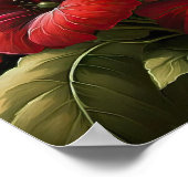 Rode Petunias Bloemen Art Print Poster (Hoek)