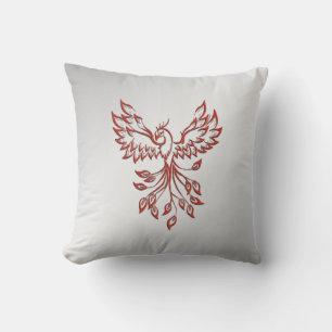 Rode Phoenix Rijst Zilver Buitenkussen