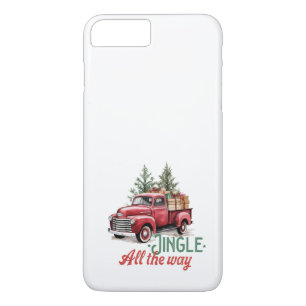  rode pick-up truck Jingle helemaal iPhone 8 Plus / 7 Plus Hoesje