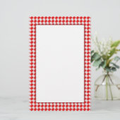 Rode picknicktafel briefpapier (Staand voorkant)