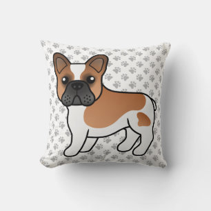 Rode Piebald Franse Bulldog Schattige Cartoon Hond Kussen