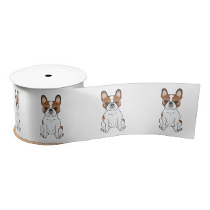 Rode Piebald Franse Bulldog Schattige Cartoon Hond Lint