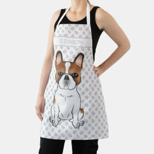 Rode Piebald Franse Bulldog Schattige Cartoon Hond Schort