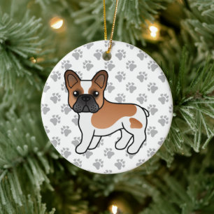 Rode Pied Franse Bulldog Schattige Cartoon Hond Keramisch Ornament
