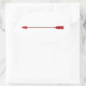 Rode Pijl Ovale Sticker (Tas)