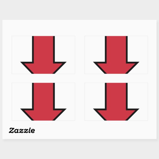 Rode Pijl Rechthoekige Sticker (Vel)