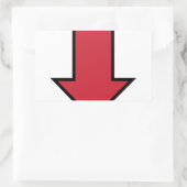 Rode Pijl Rechthoekige Sticker (Tas)
