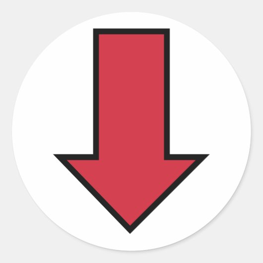 Rode Pijl Ronde Sticker (Voorkant)