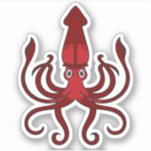 Rode pijlinktvis Sticker (Voorkant)