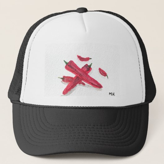 Rode pillen trucker pet (Voorkant)