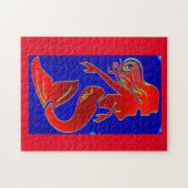 rode pin-up mermaid legpuzzel (Horizontaal)