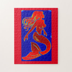rode pin-up mermaid legpuzzel
