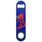 rode pin-up mermaid speed flessenopener (Achterkant)