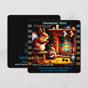 Rode Pinda Eekhoorn Familie Kerstfeest Kaart