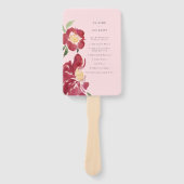 Rode Pioenen bruiloft Handwaaier (Voorkant)