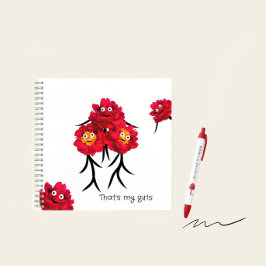 Rode pioenen notitieboek