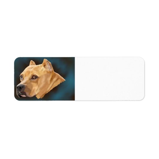 Rode Pitbull Hond Etiket (Voorkant)