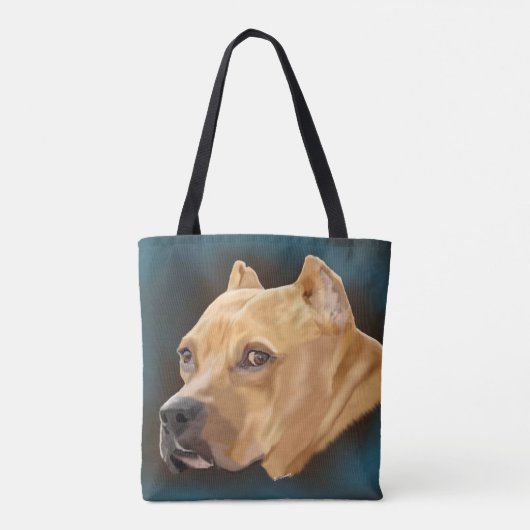 Rode Pitbull Terrier Draagtas (Achterkant)