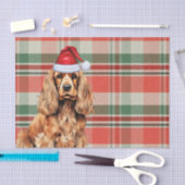 Rode Plaid Cocker Spaniel Hond Kerstmis Tissuepapier (Craft)