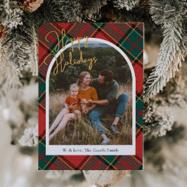 Rode Plaid Foto Kerst Kaart