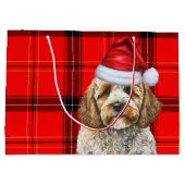 Rode Plaid Kerst Cockapoo Hond Vakantie Groot Cadeauzakje (Achterkant)