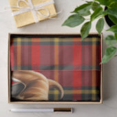 Rode Plaid Kerstmis Basenji Dog Holiday Tissuepapier (Geschenk)