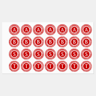 Rode plakkaatlabels labels