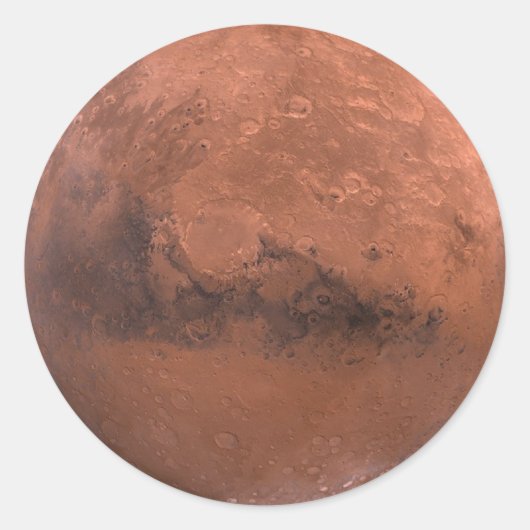 Rode planeet Mars Ronde Sticker (Voorkant)