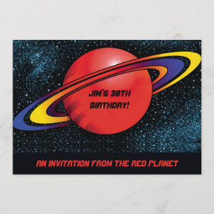 Rode planeet partijuitnodiging kaart