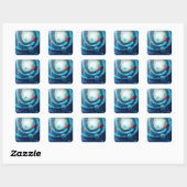 Rode Planeet Vierkante Sticker (Vel)