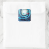 Rode Planeet Vierkante Sticker (Tas)
