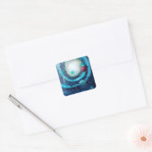 Rode Planeet Vierkante Sticker (Envelop)