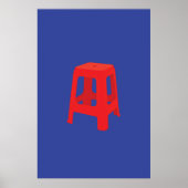 Rode Plastic Kruk Print (Voorkant)