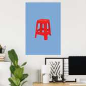Rode Plastic Kruk Print  (Thuiskantoor)