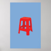 Rode Plastic Kruk Print  (Voorkant)