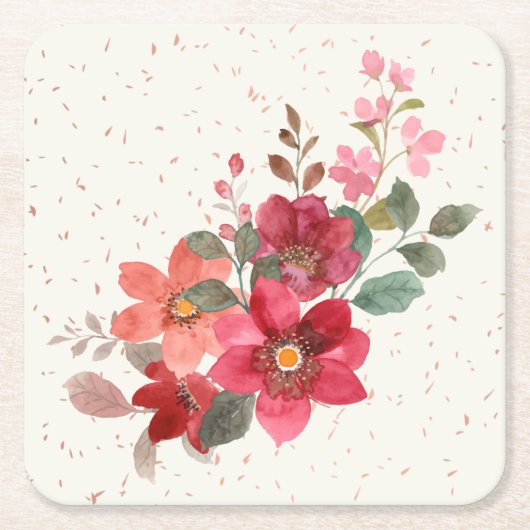 Rode Plein Onderzetter Set (Voorkant)