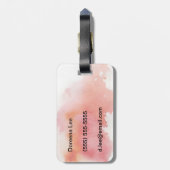 Rode plek, waterverf abstracte hand geschilderd bagagelabel (Achterkant verticaal)