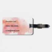 Rode plek, waterverf abstracte hand geschilderd bagagelabel (Achterkant horizontaal)