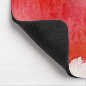 Rode plek, waterverf abstracte hand geschilderd muismat (Hoek)