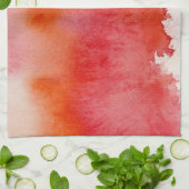 Rode plek, waterverf abstracte hand geschilderd theedoek (Gevouwen)