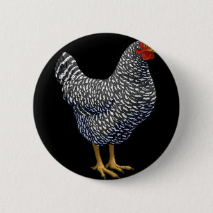 Rode Plymouth Rock Hen Kippenliefhebber Ronde Button 5,7 Cm