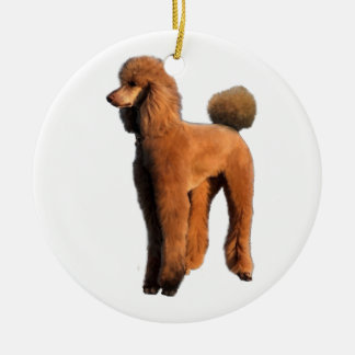 rode poedel keramisch ornament